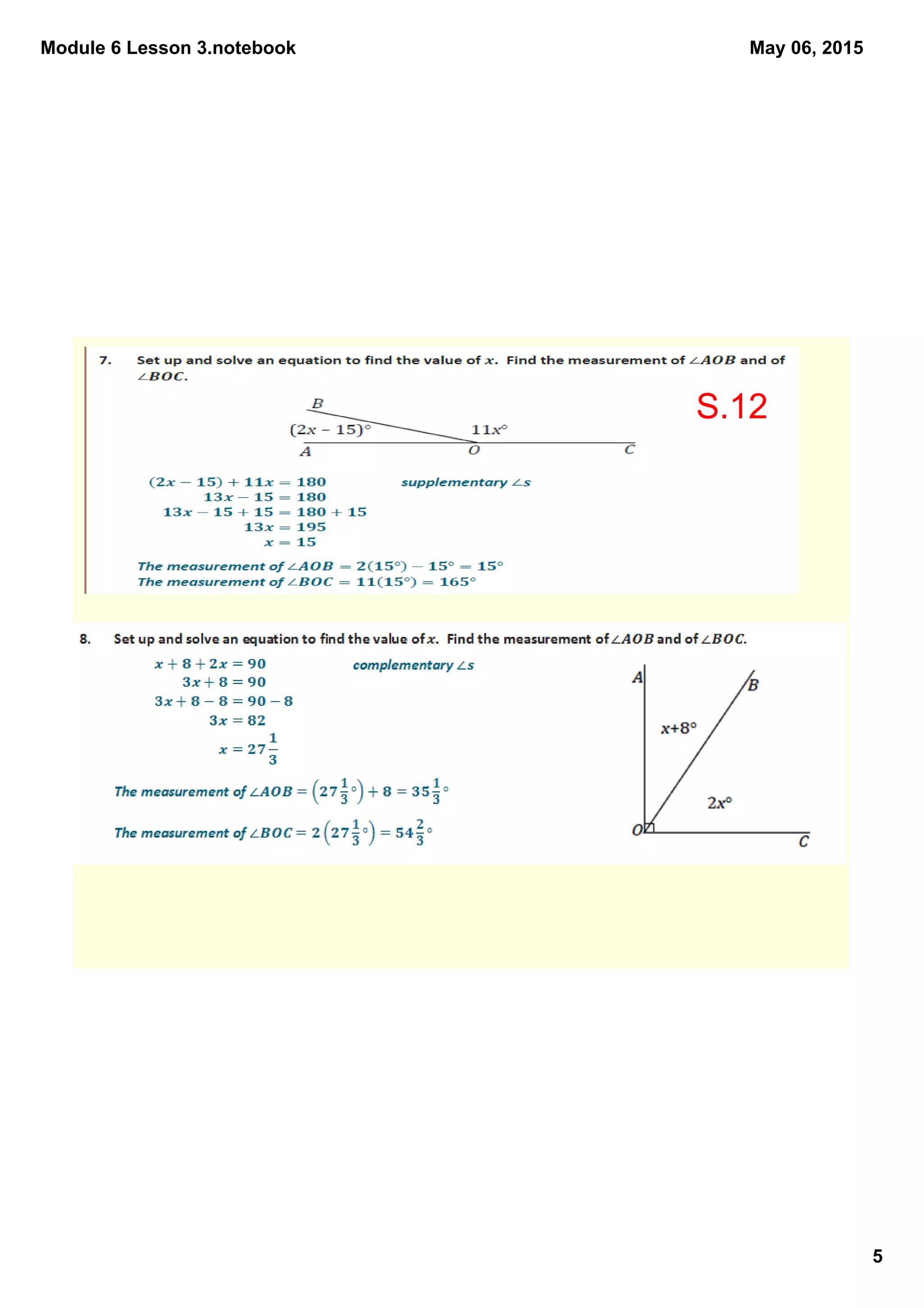 Module 6 Lesson 3.notebook
5
May 06, 2015
S.12
 
