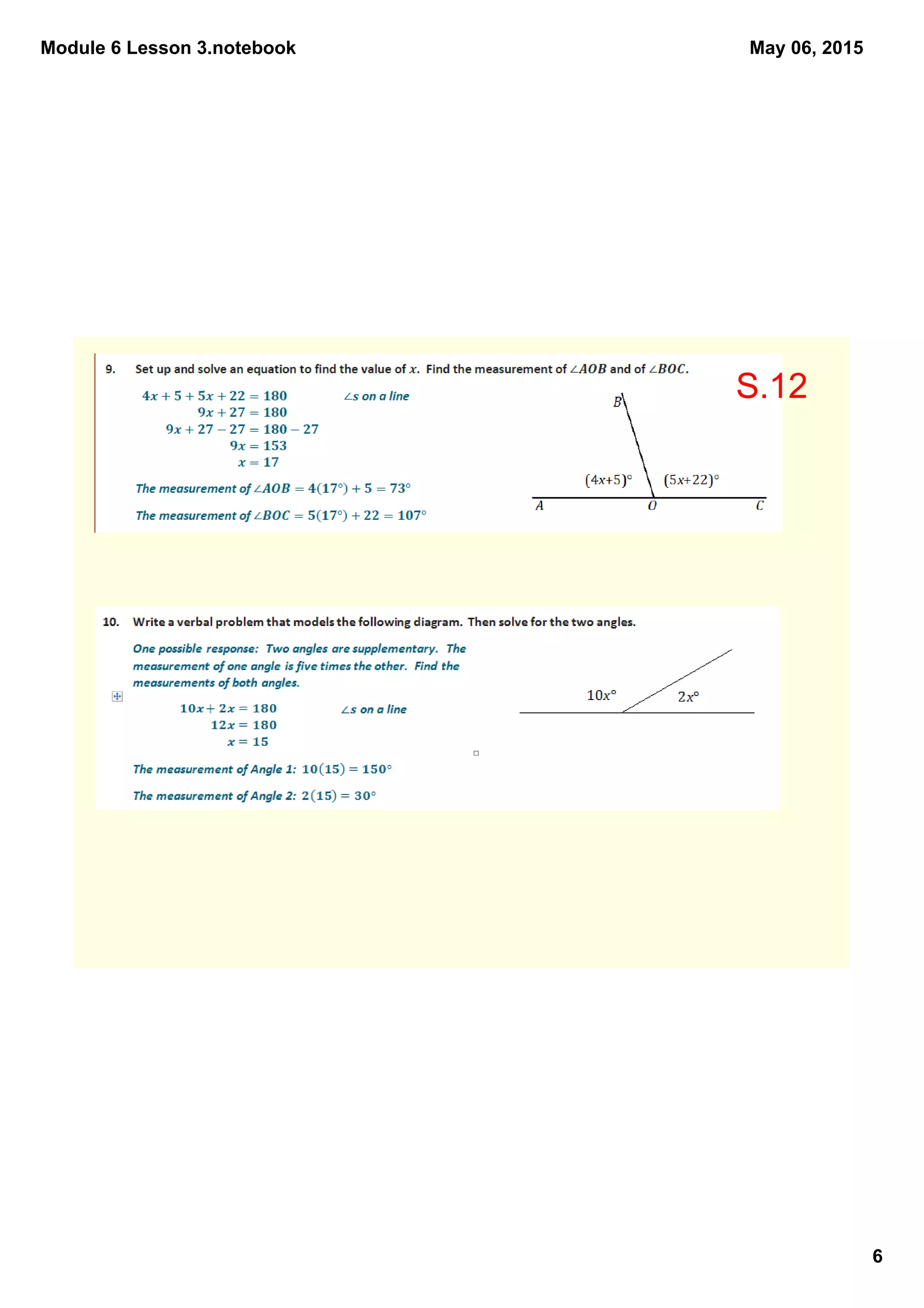 Module 6 Lesson 3.notebook
6
May 06, 2015
S.12
 