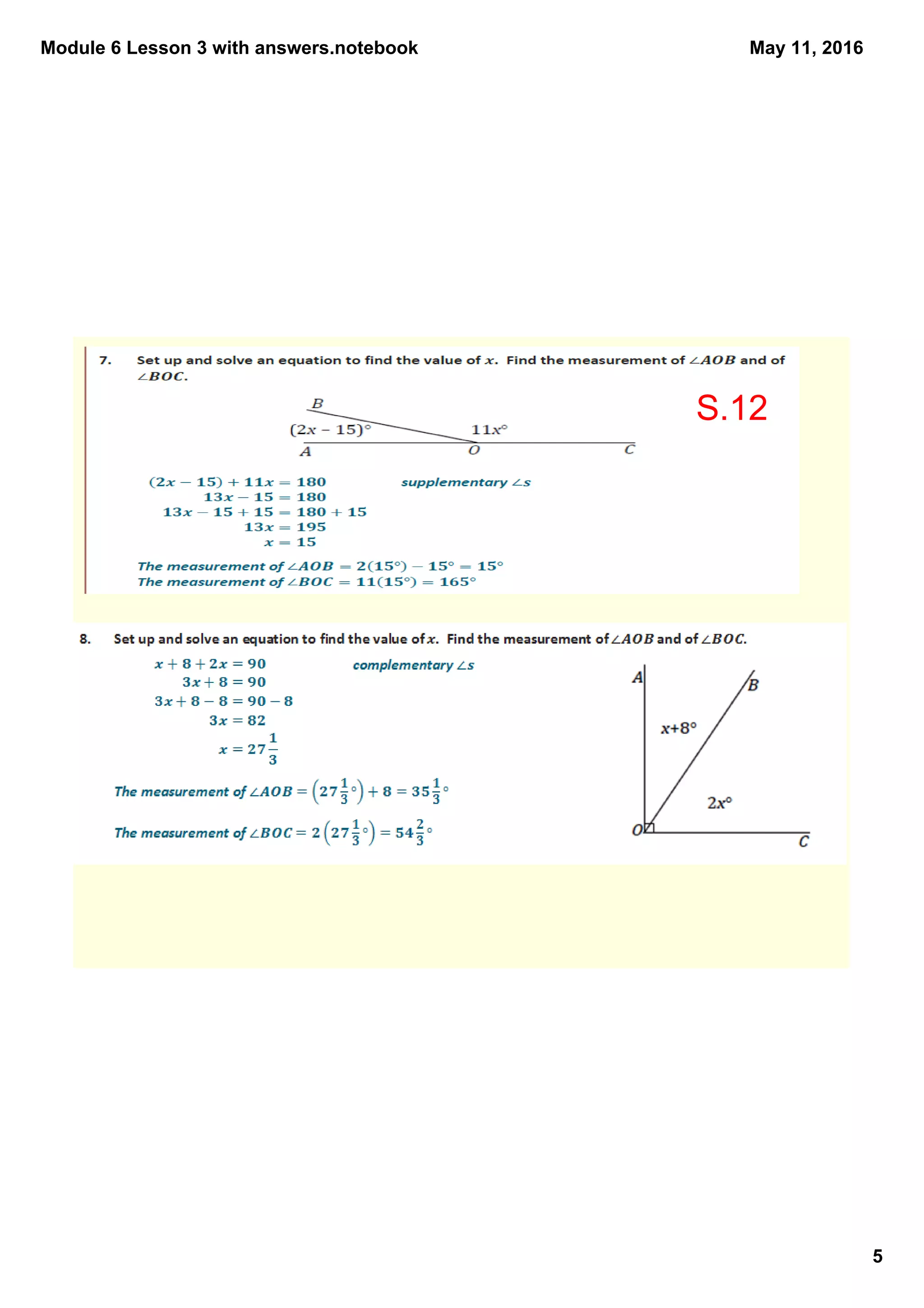 Module 6 Lesson 3 with answers.notebook
5
May 11, 2016
S.12
 