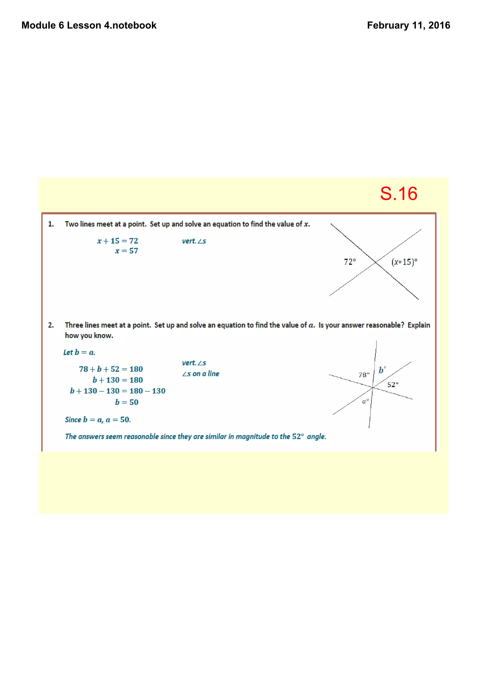 Module 6 Lesson 4.notebook February 11, 2016
S.16
 