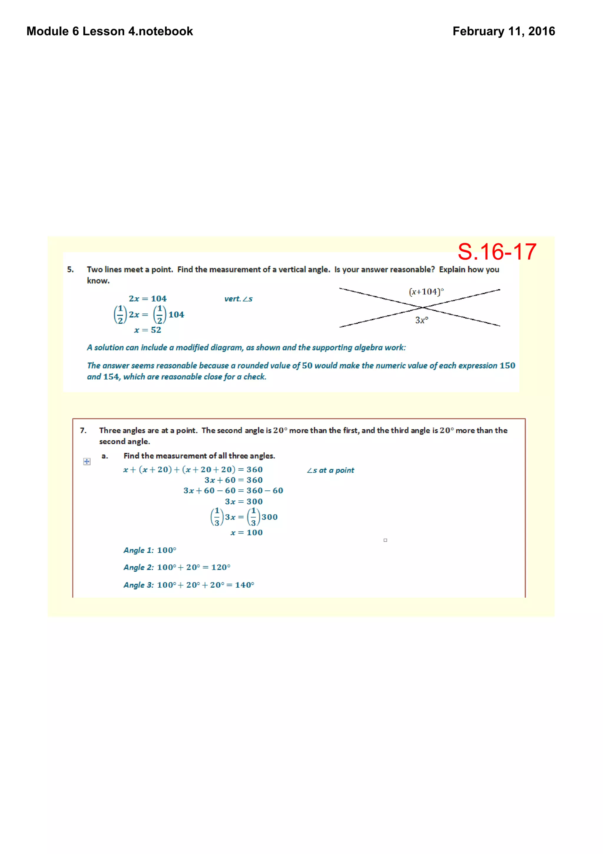 Module 6 Lesson 4.notebook February 11, 2016
S.16­17
 