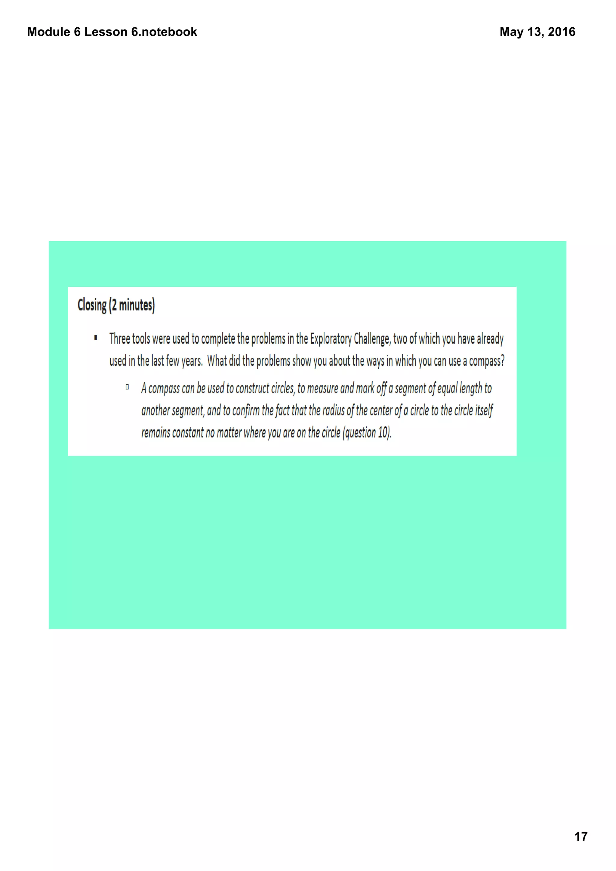 Module 6 Lesson 6.notebook
17
May 13, 2016
 