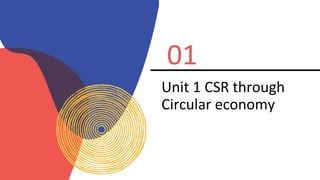 Unit 1 CSR through
Circular economy
01
 