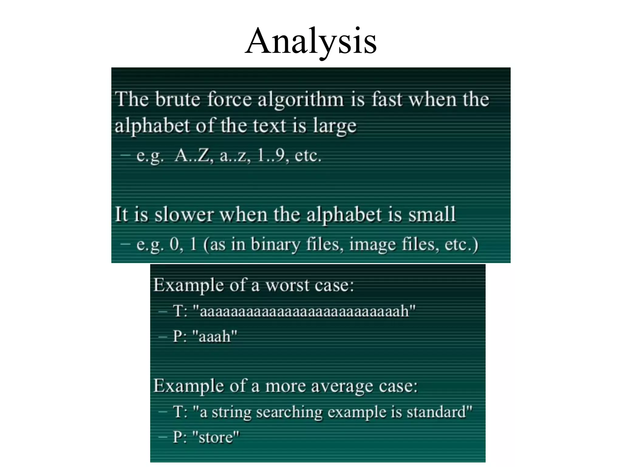 Analysis
 