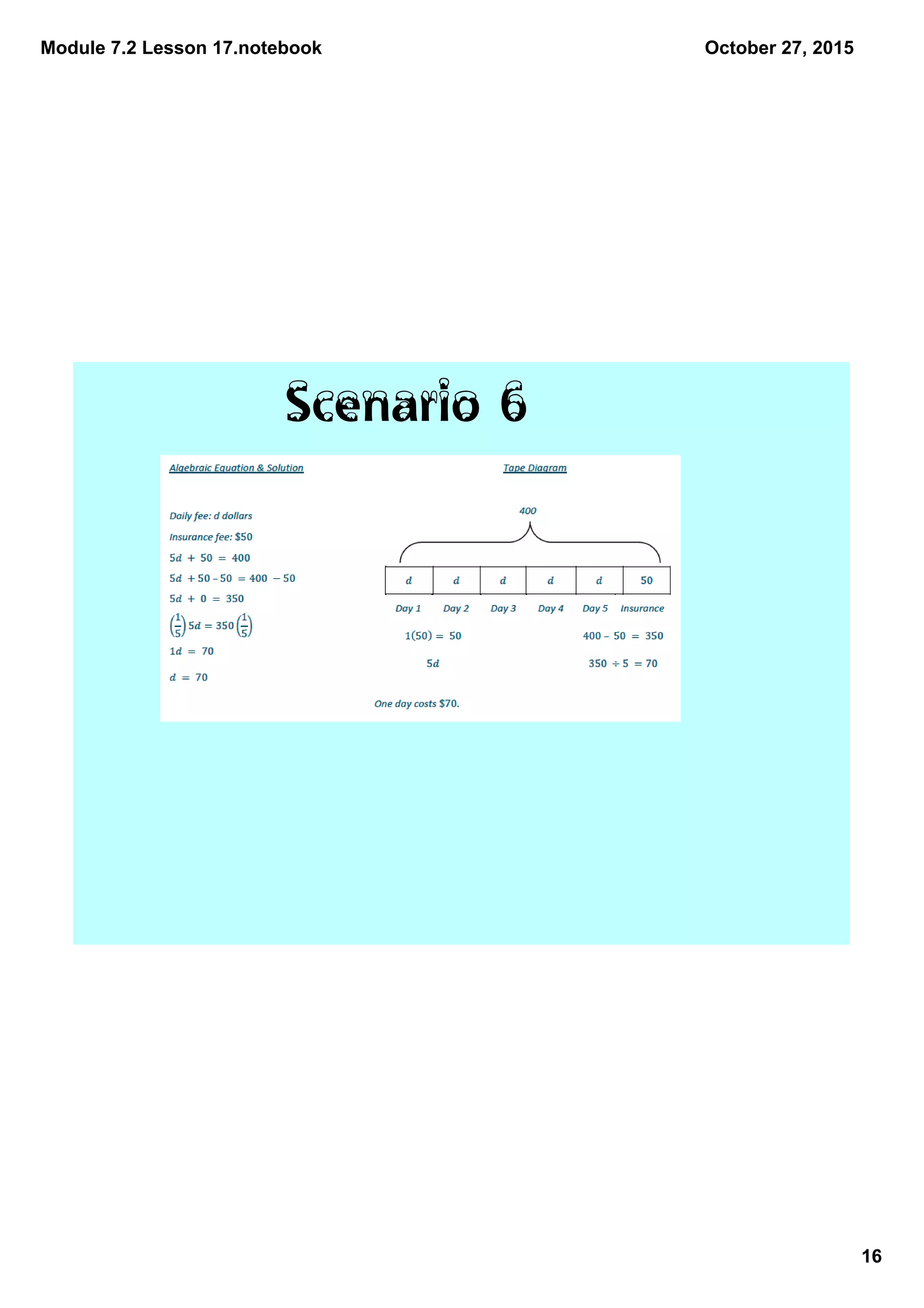 Module 7.2 Lesson 17.notebook
16
October 27, 2015
Scenario 6
 
