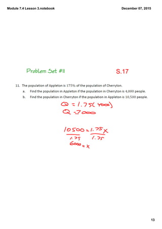 Module 7.4 Lesson 3.notebook
13
December 07, 2015
Problem Set #11 S.17
 