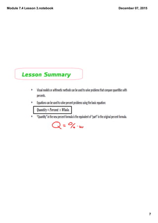 Module 7.4 Lesson 3.notebook
7
December 07, 2015
Lesson Summary
 