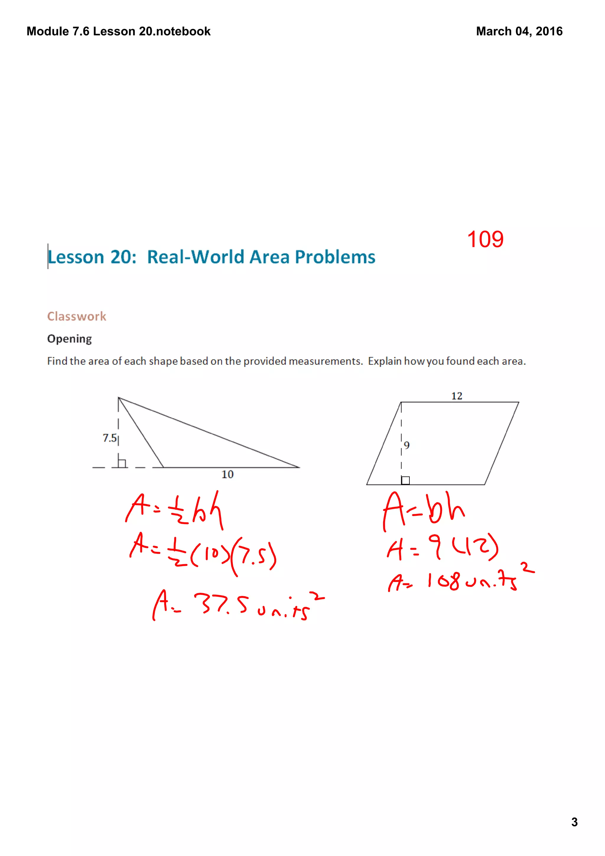 Module 7.6 Lesson 20.notebook
3
March 04, 2016
109