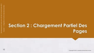 Développement web avec ASP.NET et Visual Studio 2012

                                                 Module 7 - Intégration d’AJAX et des Services Web




                 10
                                                                        Pages
                                            Section 2 : Chargement Partiel Des




Copyright © 2013, Mostefai Mohammed Amine
 