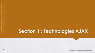 Développement web avec ASP.NET et Visual Studio 2012




                 4
                                                     Module 7 - Intégration d’AJAX et des Services Web




                                            Section 1 : Technologies AJAX


Copyright © 2013, Mostefai Mohammed Amine
 