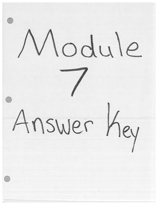 Module 7 answer key for homework