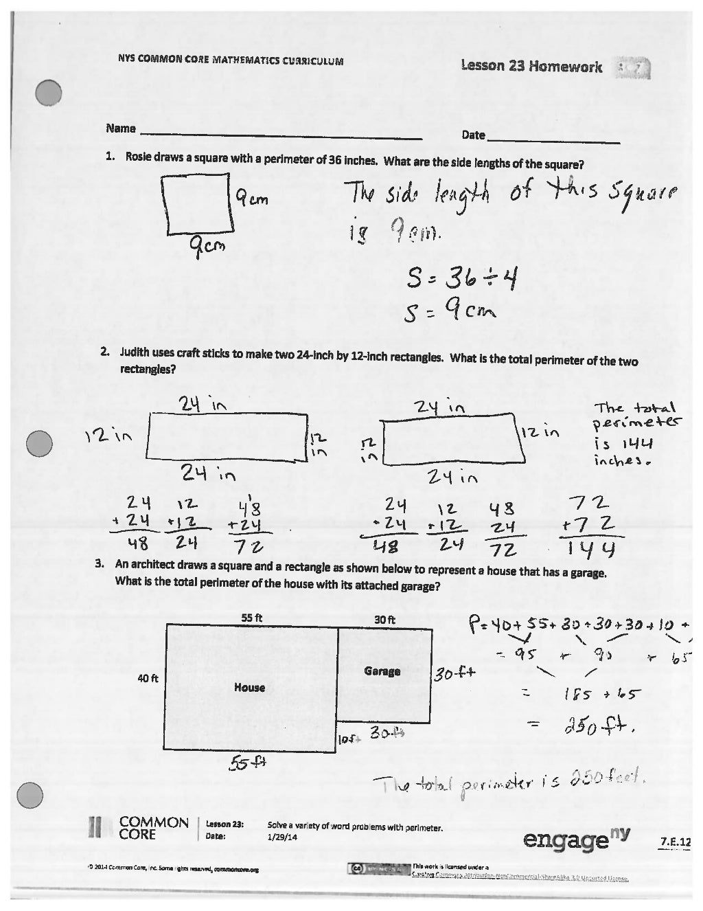 answer key for homework