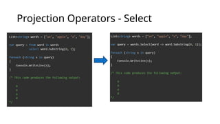 Projection Operators - Select
 