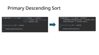 Primary Descending Sort
 