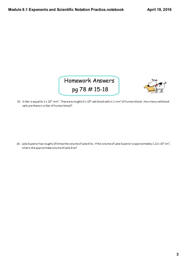 Exponents and scientific notation homework 5 answers picture