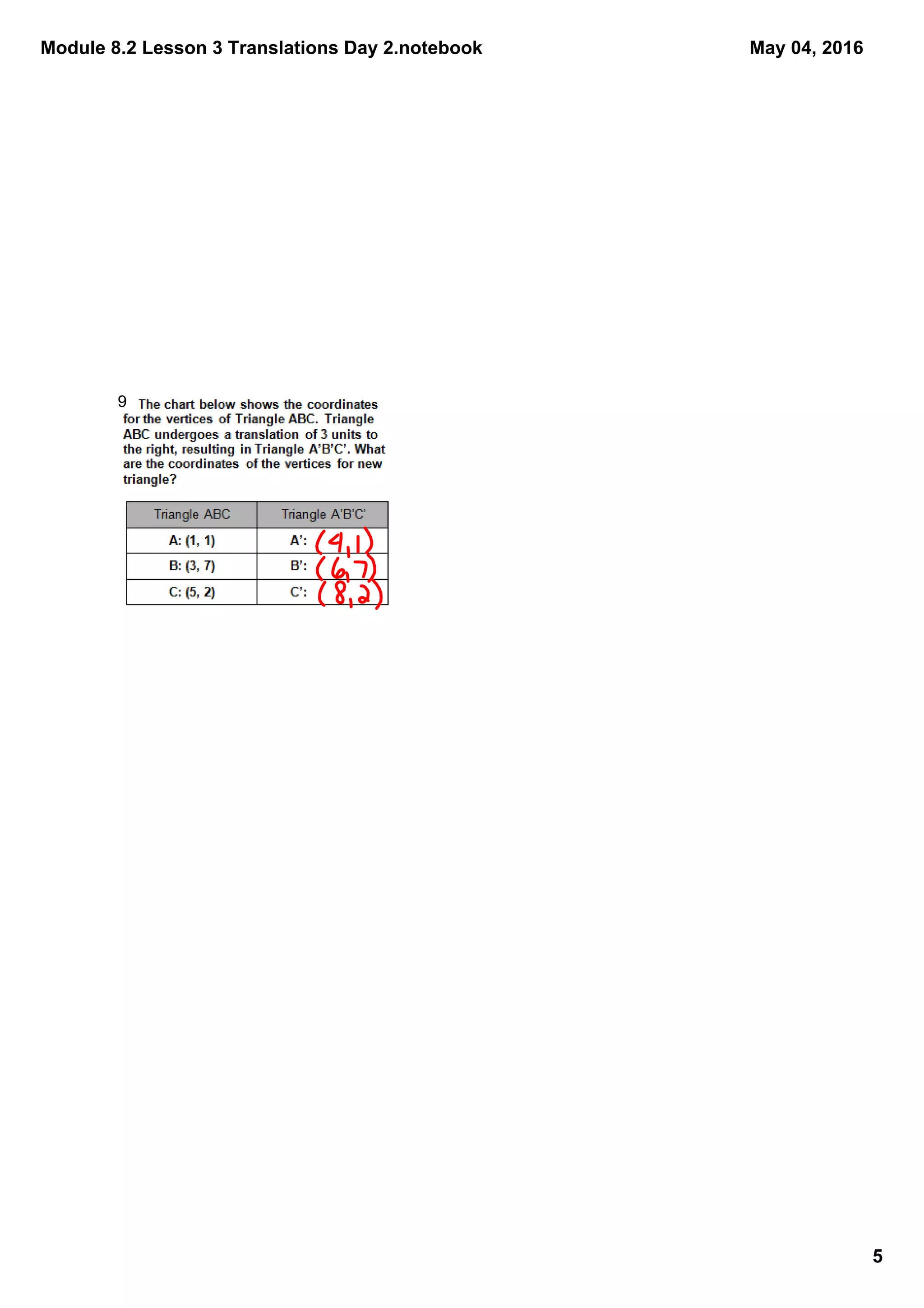 Module 8.2 Lesson 3 Translations Day 2.notebook
5
May 04, 2016
9
 