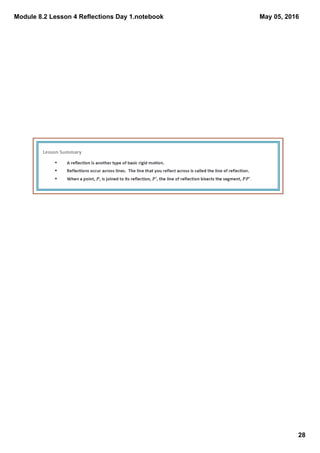 Module 8.2 Lesson 4 Reflections Day 1.notebook
28
May 05, 2016
 