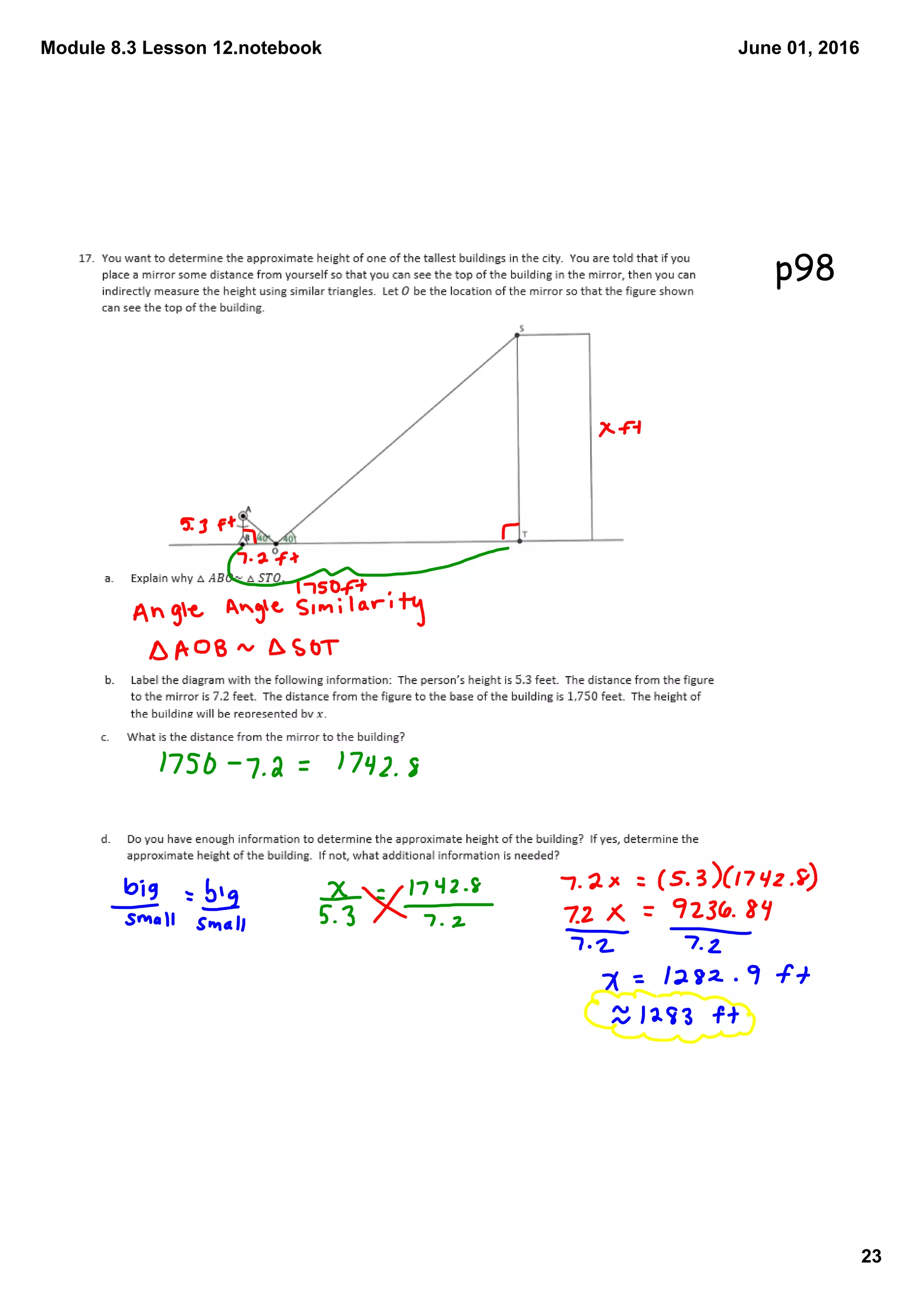 Module 8.3 Lesson 12.notebook
23
June 01, 2016
p98
 