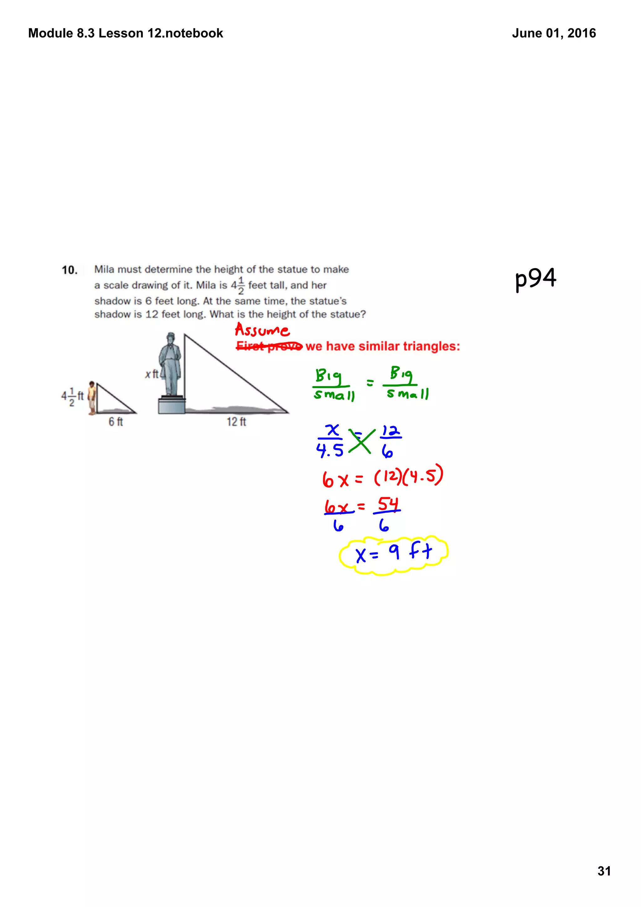 Module 8.3 Lesson 12.notebook
31
June 01, 2016
p94
 