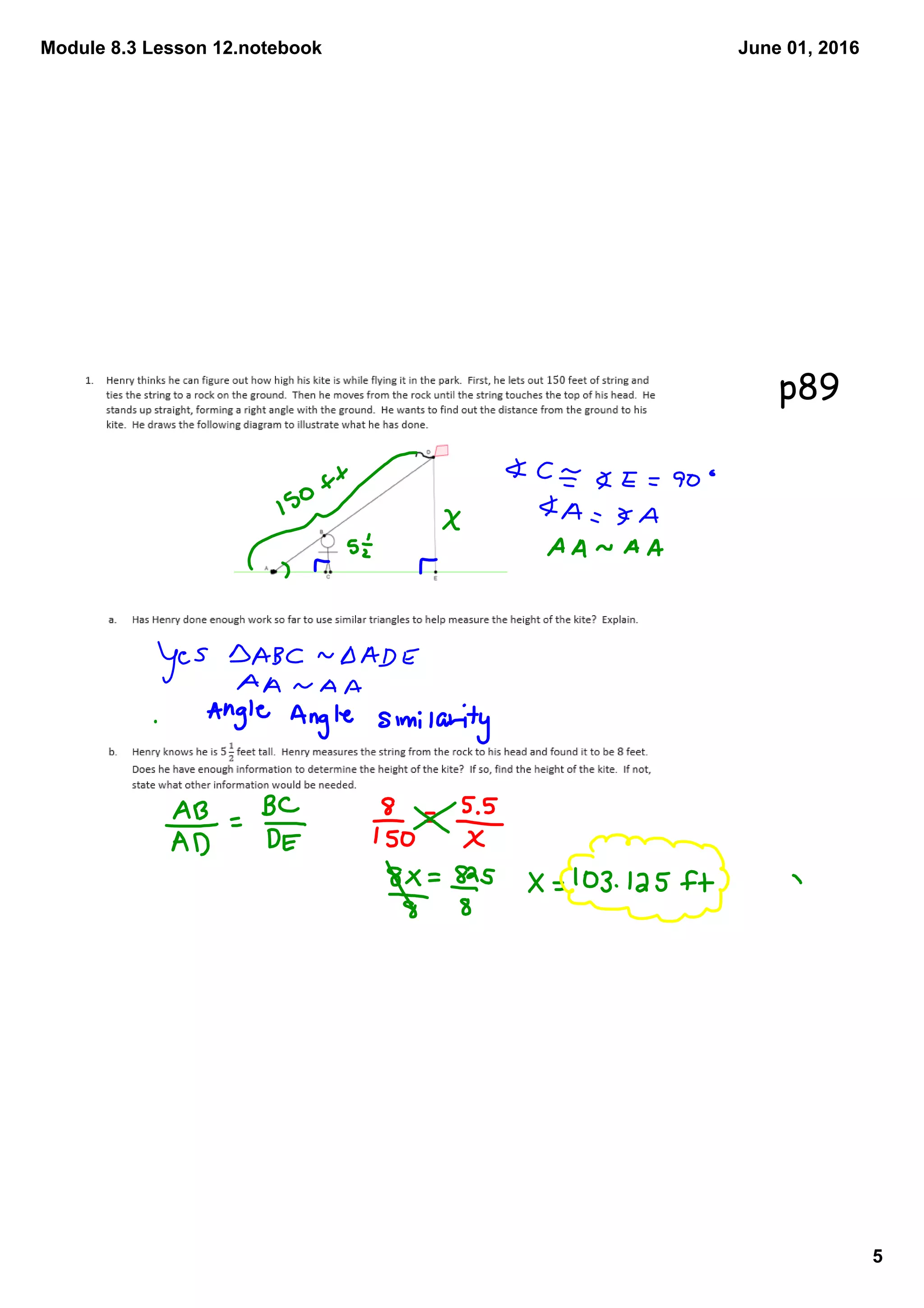 Module 8.3 Lesson 12.notebook
5
June 01, 2016
p89
 