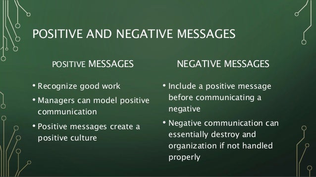 Example Of Positive And Negative Messages