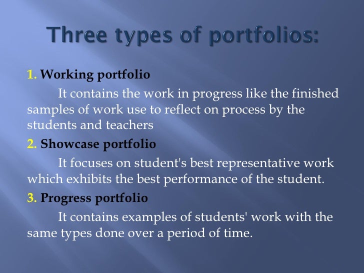 working portfolio examples
