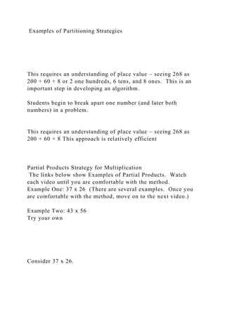 Partitioning Example Fpr Multiplication Module 9Talk MovesDue October 24, 2022, 1159 PM.docx