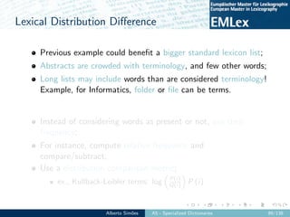 EMLex-A5: Specialized Dictionaries Slide 108