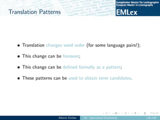 EMLex-A5: Specialized Dictionaries Slide 140
