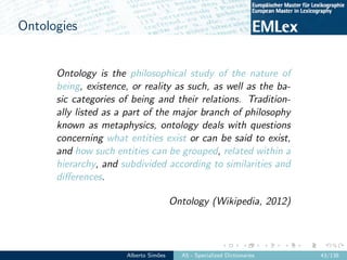 EMLex-A5: Specialized Dictionaries Slide 43
