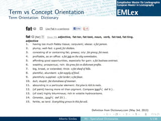 EMLex-A5: Specialized Dictionaries Slide 5