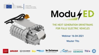 Horizon 2020
European Union funding
for Research & Innovation
THE NEXT GENERATION DRIVETRAINS
FOR FULLY ELECTRIC VEHICLES
Webinar 16-04-2021
Wouter Tits
 