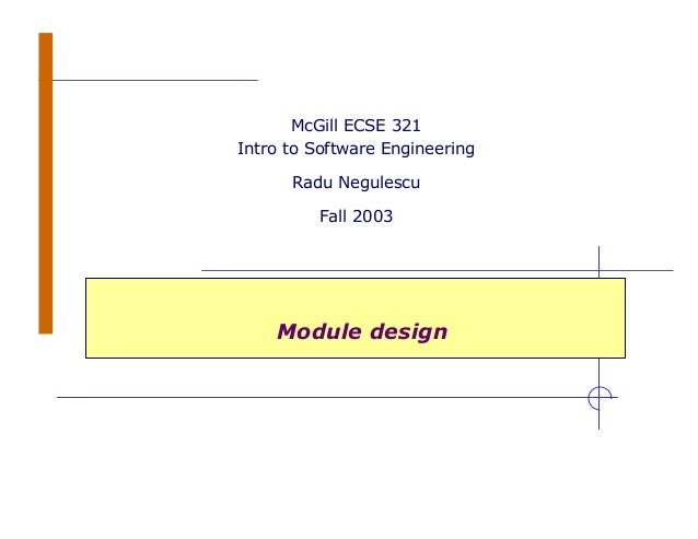 Intro to Software Engineering - Module Design