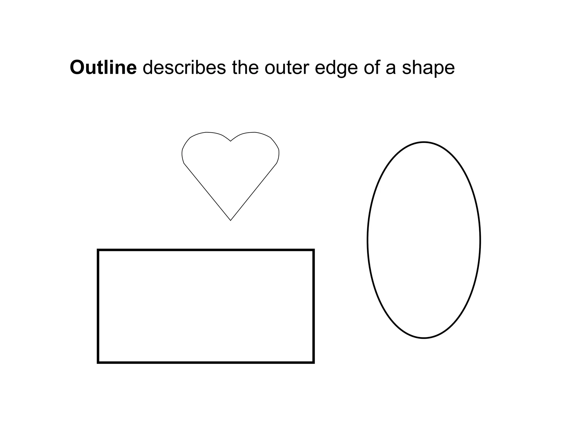 Outline  describes the outer edge of a shape 