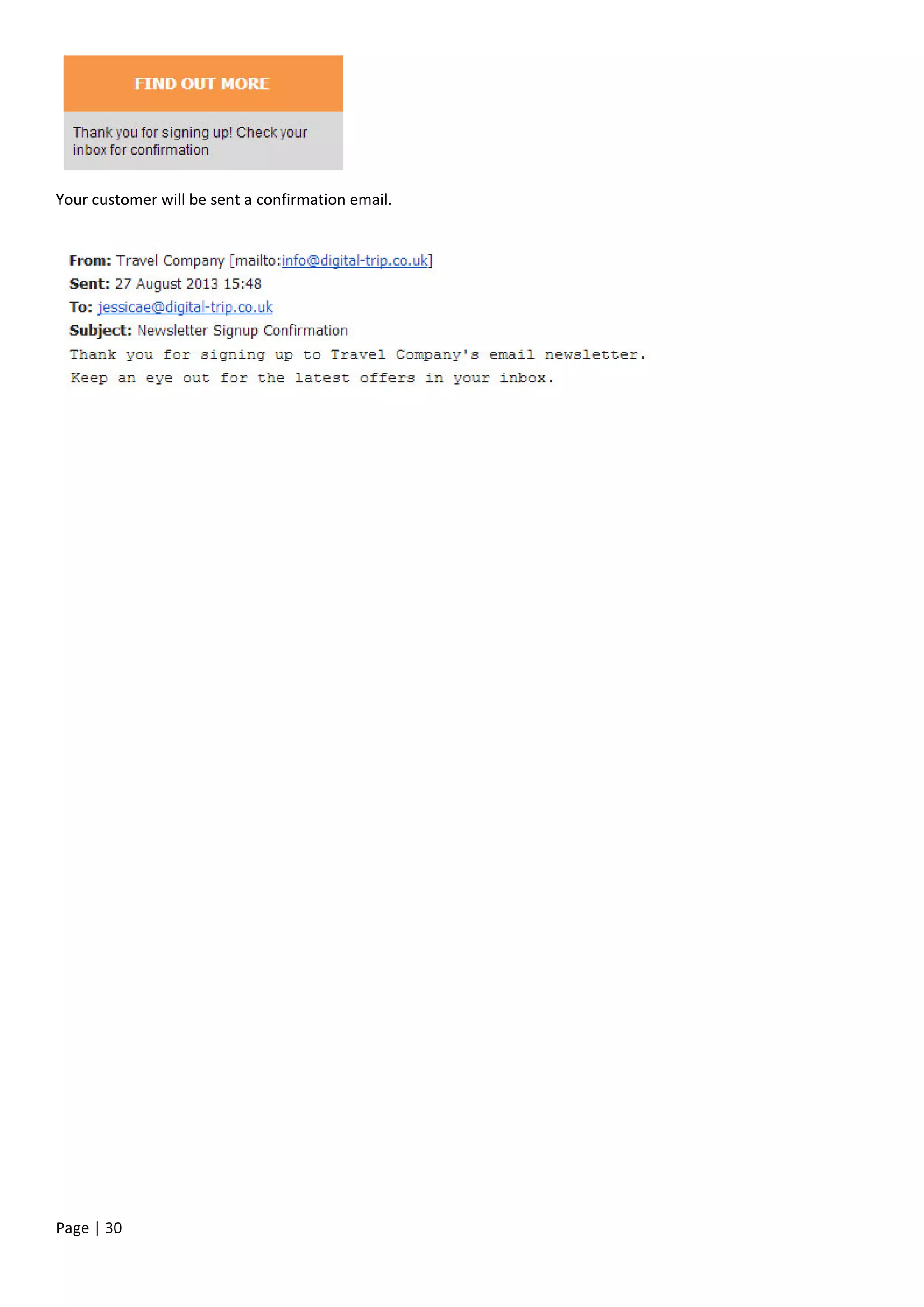 Page | 30
Your customer will be sent a confirmation email.
 