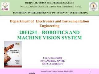 Comprehensive Course on Robotics and Machine Vision Systems ...