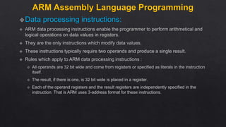 MODULE III - ARM architecture EMBEDDED SYSTEMS