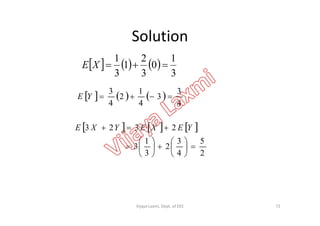 Solution
     
3
1
0
3
2
1
3
1
XE
     
4
3
3
4
1
2
4
3
YE
72
     
2
5
4
3
2
3
1
3
2323













 YEXEYXE
Vijaya Laxmi, Dept. of EEE
 