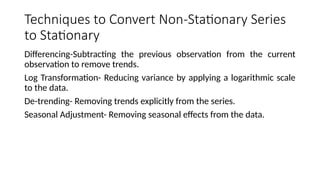 Stationarity in Time Series Data and the ADF Test | PPTX