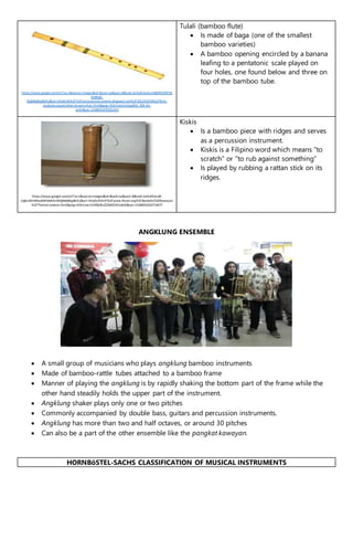 Musical Instrument Ridges Scratch Module in arts 7 1st quarter | DOCX