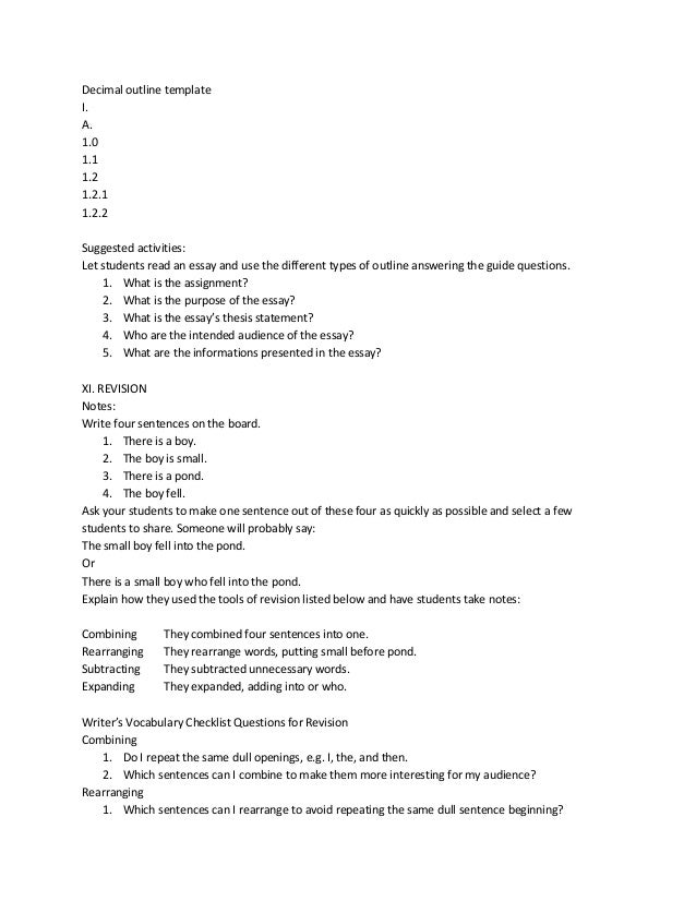 how to make an outline for an essay example