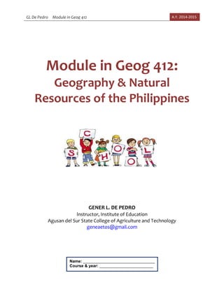 Geography Module Fresh Module in Geography and Natural Resources of the Phils_frontpage | PDF