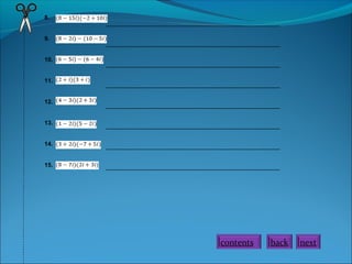 8.
9.
10.
11.
12.
13.

_____________________________________________________
_____________________________________________________
_____________________________________________________
_____________________________________________________
_____________________________________________________
_____________________________________________________

14.

_____________________________________________________

15.

_____________________________________________________

contents

back

next

 