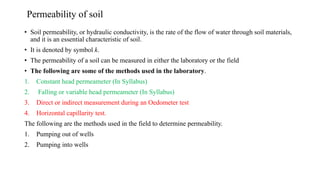 Permeability of Soils & Seepage Analysis | PDF