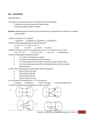Module on Relations in a function | PDF