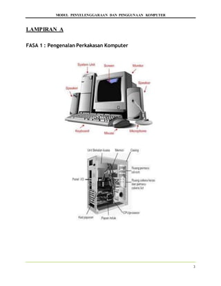 MODUL PENYELENGGARAAN DAN PENGGUNAAN KOMPUTER
3
LAMPIRAN A
FASA 1 : Pengenalan Perkakasan Komputer
 