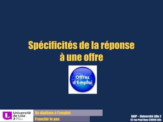 Objectifs et structure de la
lettre de motivation
 
