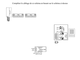 Compléter le câblage de ce schéma en basant sur le schéma ci-dessus
 