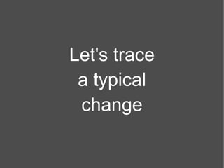 Let's trace a typical change 