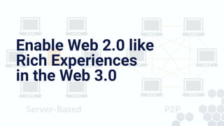 Enable Web 2.0 like
Rich Experiences
in the Web 3.0
 